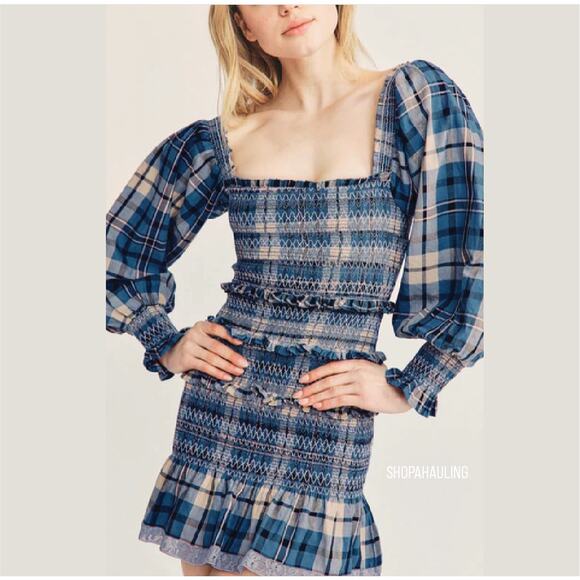 NWT $365 - LoveShackFancy - Stanley Smocked Plaid Dress - Size Large